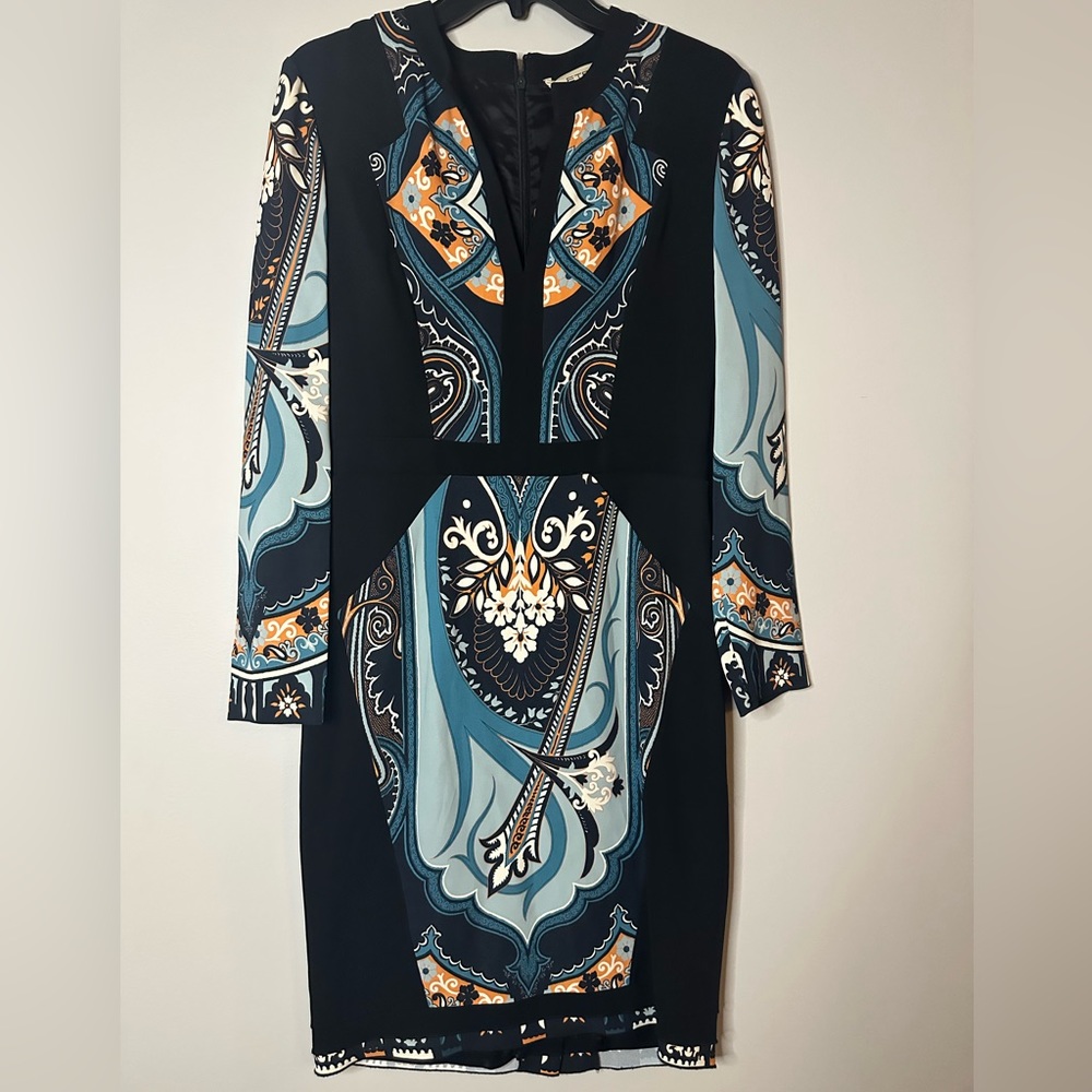 ETRO Paisley Print V-Neck Bohemian Shift Dress - Picture 4 of 8